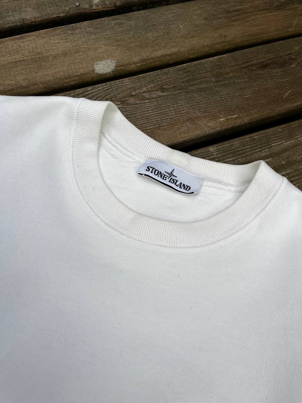 Stone Island Sweatshirt Crew Neck Hvid Medium Brugt