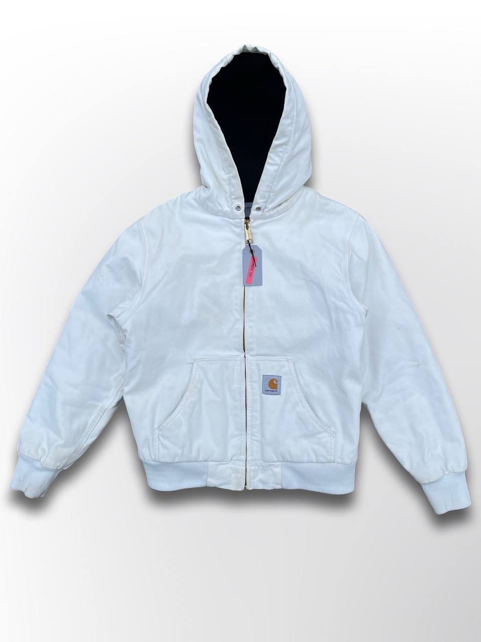 Brugt Used Carhartt Active Vinter Jacket Carhartt WIP i Hvid Farve S Small herre med Fleece 3M Insulation