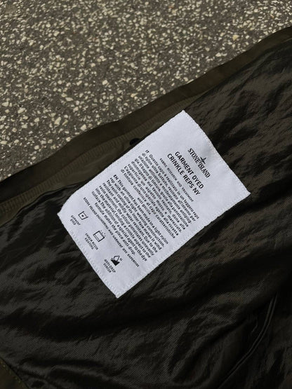 Stone Island Garment Dyed Crinkle Reps Ny Windbreaker Efterårsjakke Grøn Millitær Khaki M Medium K1S154100092 S0A23