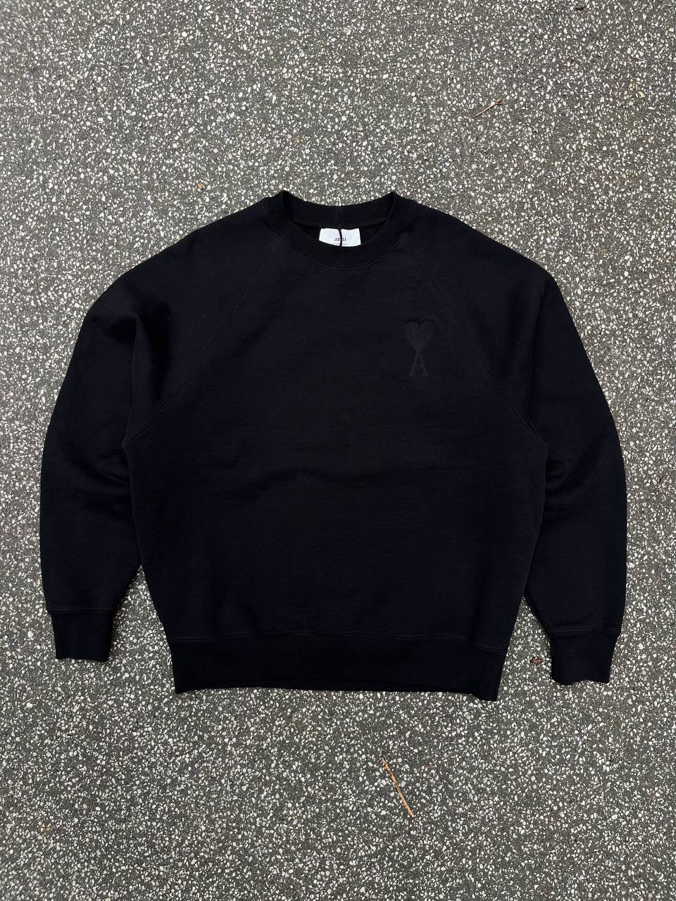 Ami Paris Sweatshirt Big Double Logo L Large Sort Black