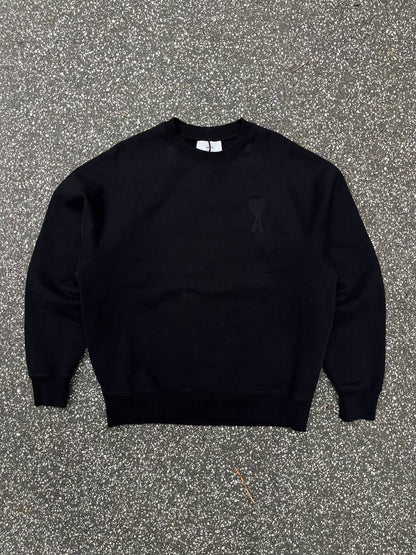 Ami Paris Sweatshirt Big Double Logo L Large Sort Black