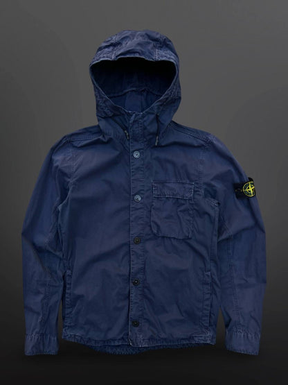 Stone Island Jakke Sommerjakke Med Hætte Navy Mørkeblå S Small Brugt Used