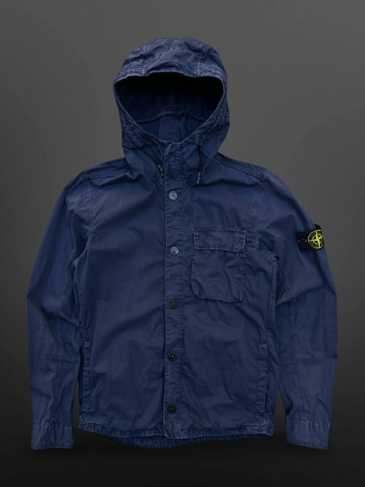 Stone Island Jakke Sommerjakke Med Hætte Navy Mørkeblå S Small Brugt Used
