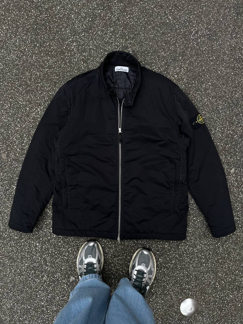 Stone Island Hyper Dense Nylon Twll With Primaloft Jakke i Sort XL