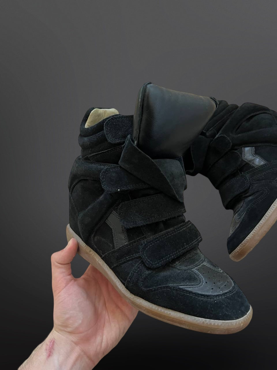 Isabel Marant Étoile Bekett Leather Wedge Sneakers – Sort – Str. 38