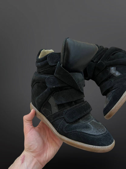 Isabel Marant Étoile Bekett Leather Wedge Sneakers – Sort – Str. 38