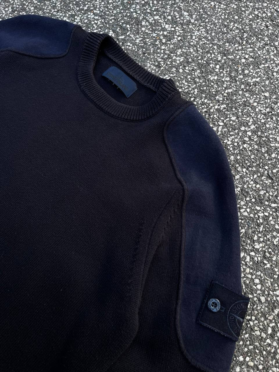 Stone Island Ghost Navy Sweater Strik Knit L Large Brugt Used