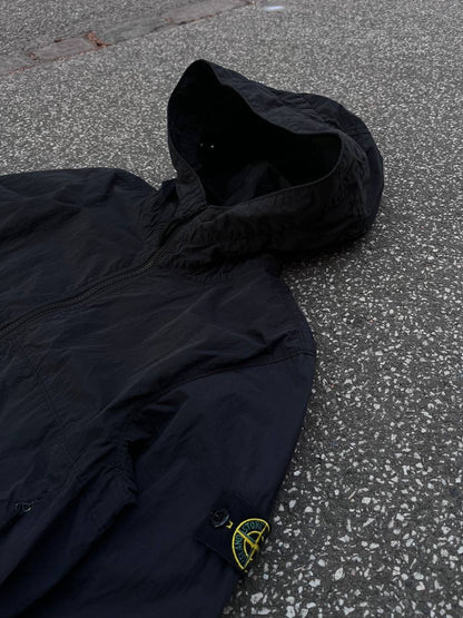 Stone Island Sommerjakke Med Hætte Sort S Small Brugt Used