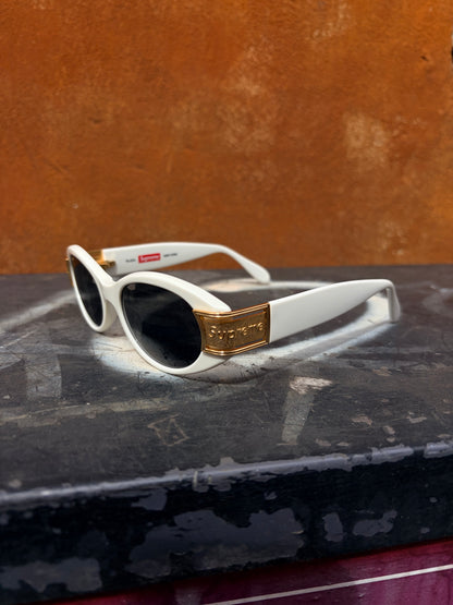 Supreme Plaza Sunglasses – White/Gold