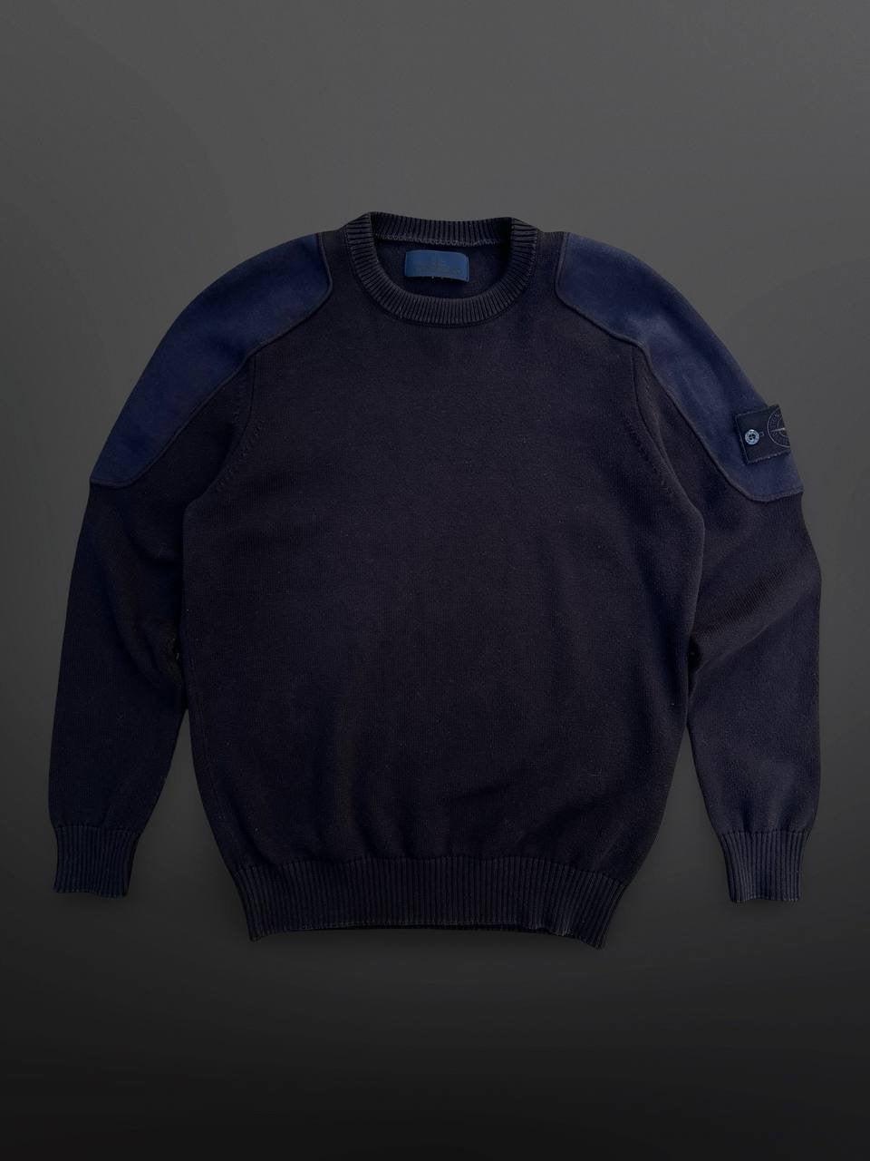 Stone Island Ghost Navy Sweater Strik Knit L Large Brugt Used