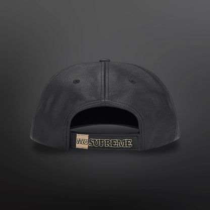 Supreme New York Leather 6-Panel – Sort