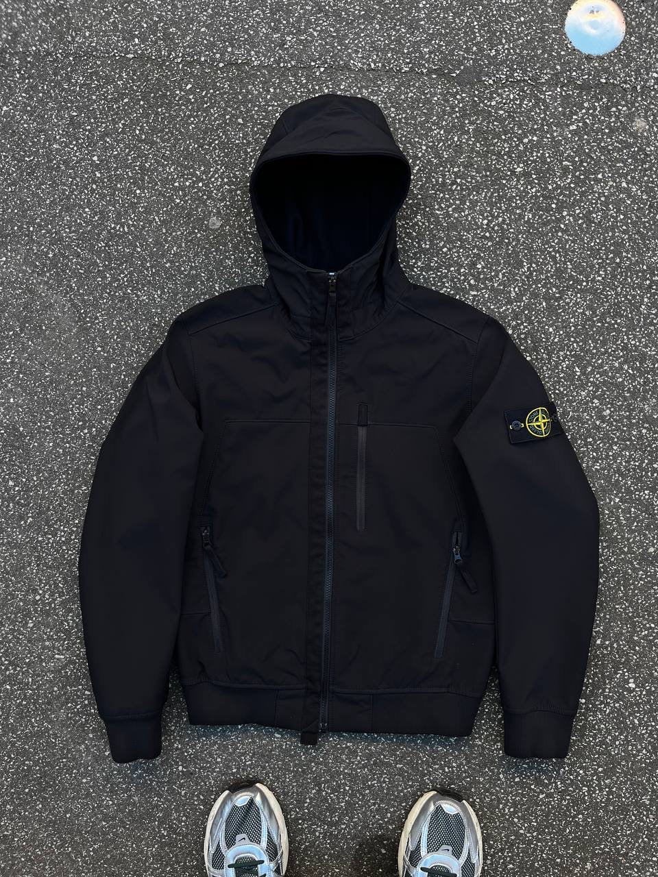 Stone Island Soft Shell R Sort med Fleece insulation Medium Brugt