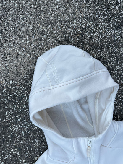 Arc’teryx Fleece Full-Zip Hoodie – White XL Dame M–L Herre