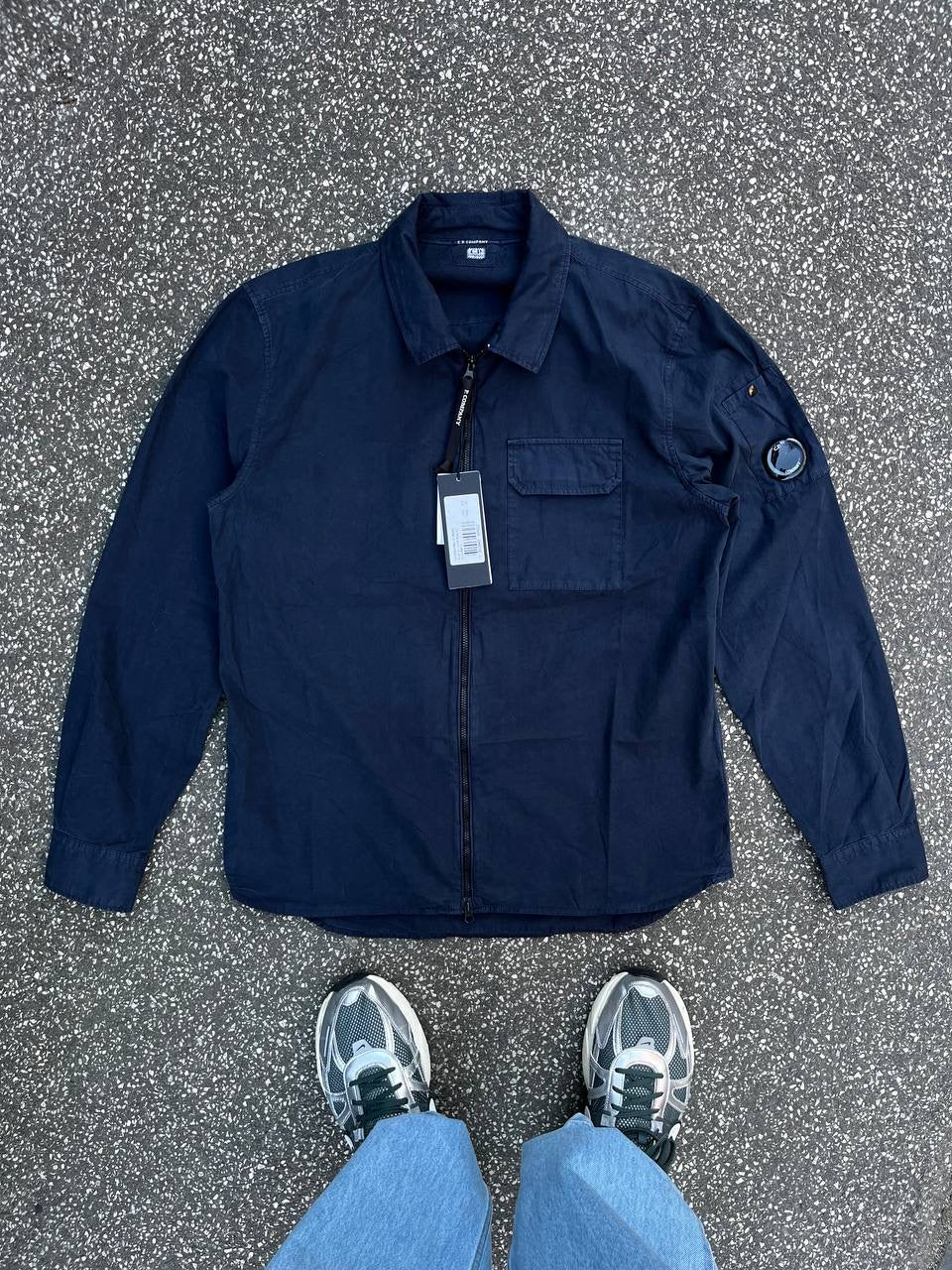 C.P. Company Overshirt Skjorte med Lynlås i Navy Mørkeblå XL Brand New