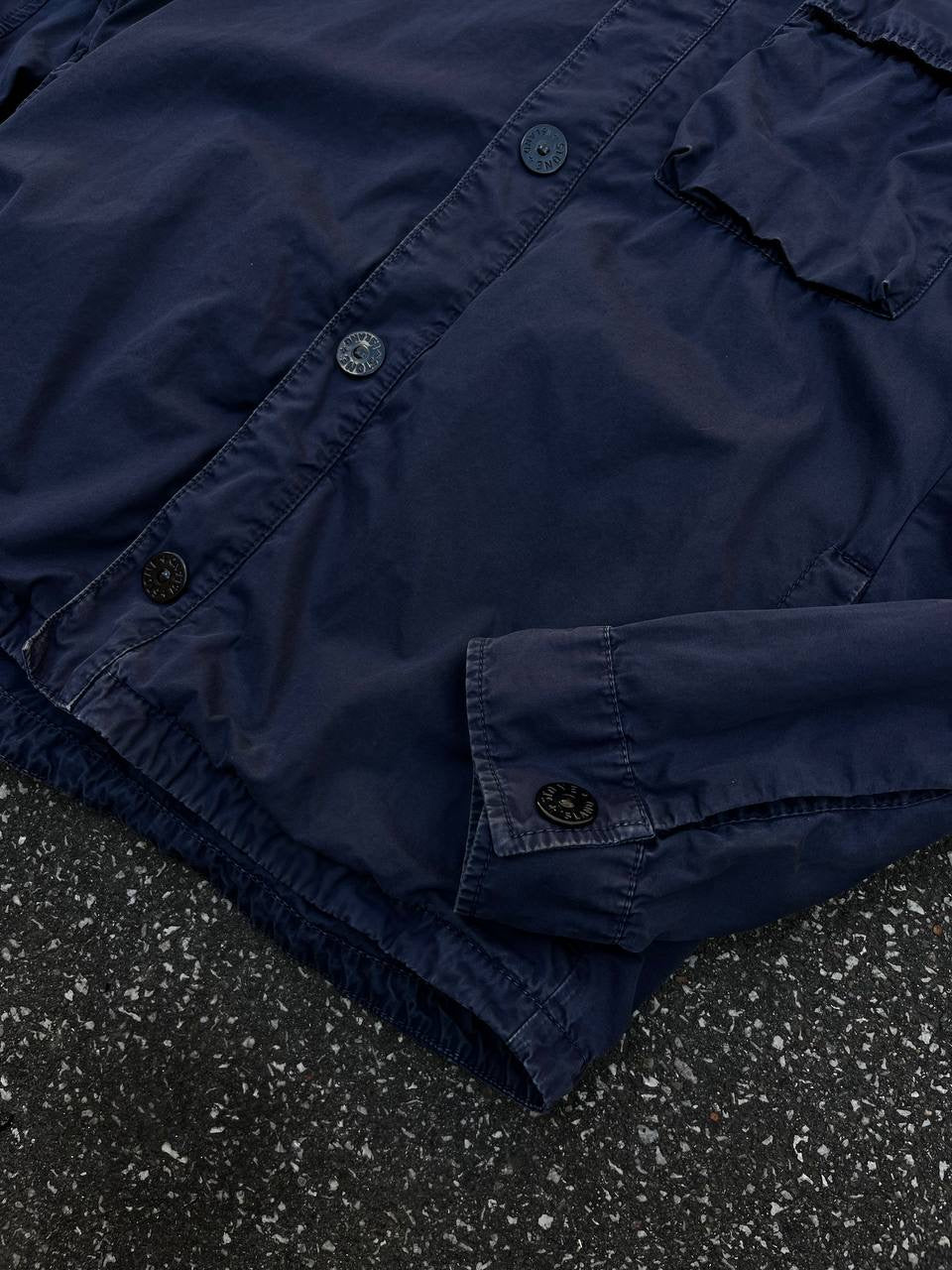 Stone Island Jakke Sommerjakke Med Hætte Navy Mørkeblå S Small Brugt Used