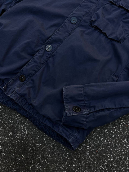 Stone Island Jakke Sommerjakke Med Hætte Navy Mørkeblå S Small Brugt Used