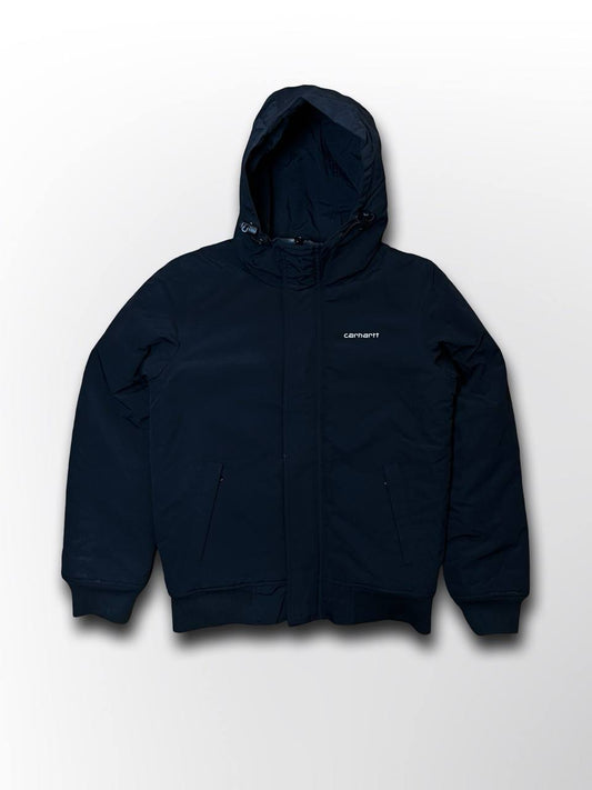 Brugt Carhartt varm vintage efterårsjakke med hætte i sort farve i XS herre mænd S dame