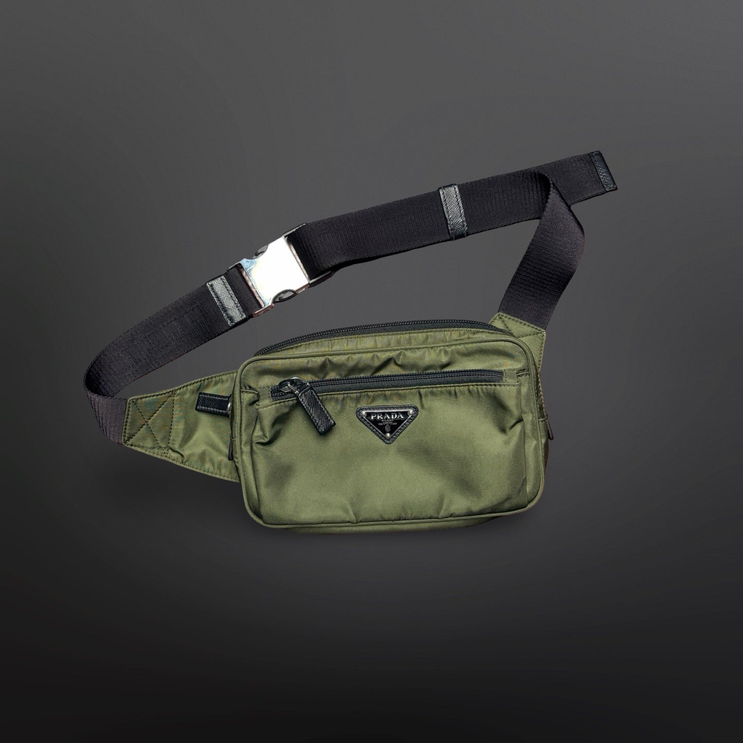 Prada Re-Nylon Bæltetaske Grøn – Army Green Waist Bag / Crossbody Bag