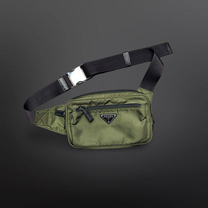 Prada Re-Nylon Bæltetaske Grøn – Army Green Waist Bag / Crossbody Bag