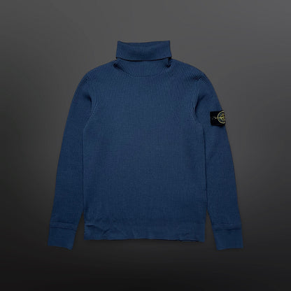 Stone Island Rib Knit Turtleneck – Petroleum S Small