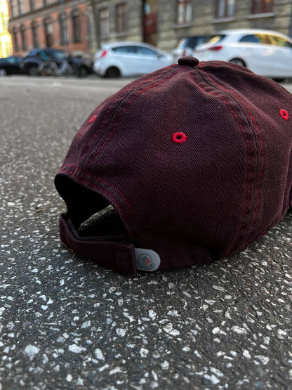Cap Moncler Kasket i Bomuld Burgundy