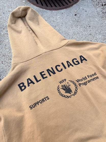 Balenciaga x World Food Programme Hoodie Beige M Medium (Fitter Large)