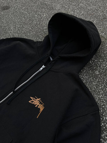 Stussy Zip-Up Hoodie i Sort Large