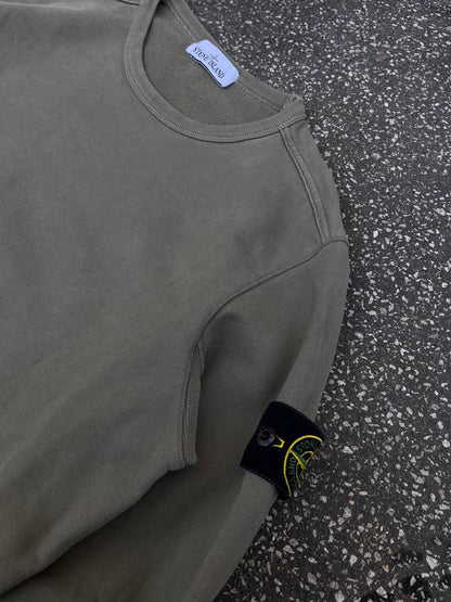 Stone Island Sweatshirt i oliven farve Large Brugt