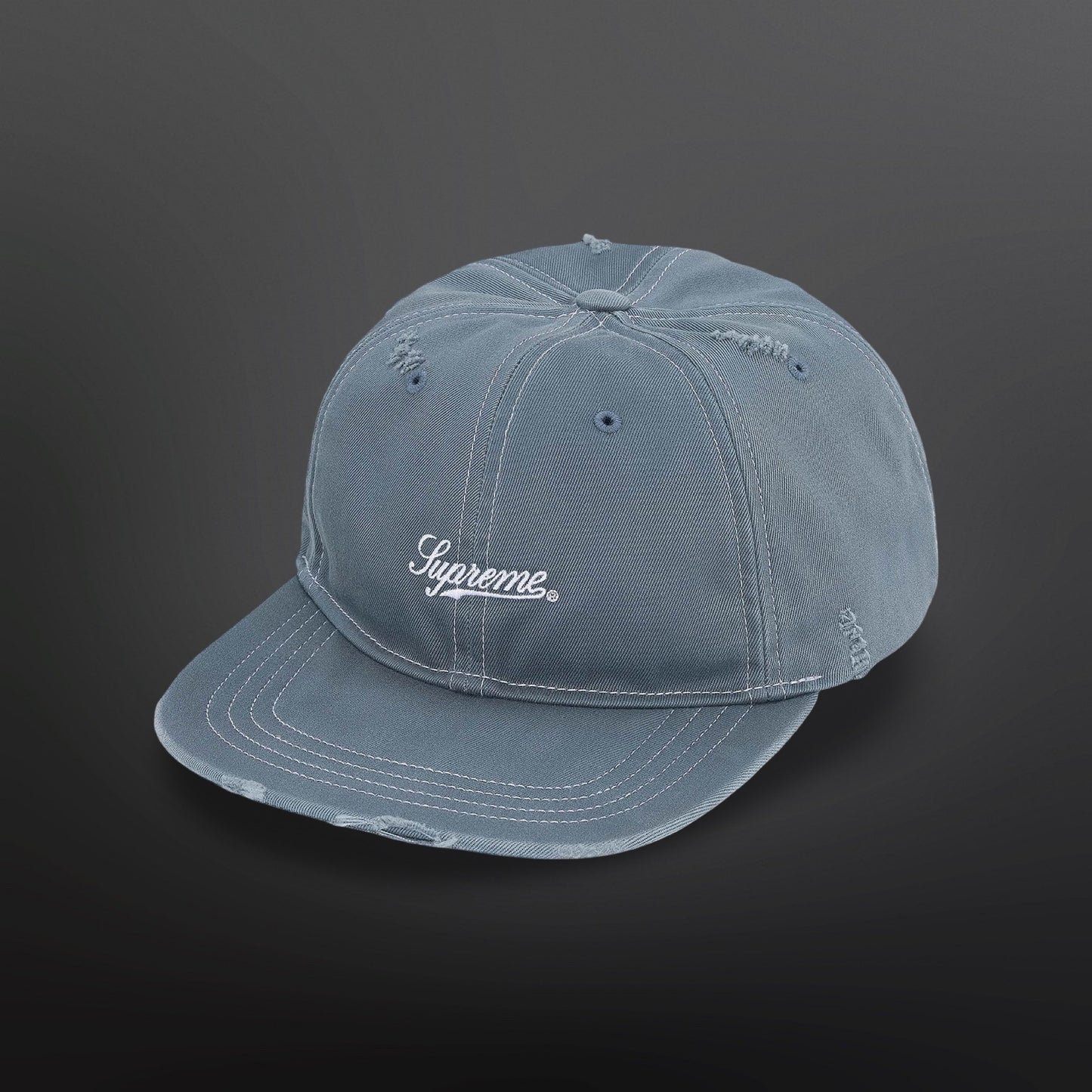 Supreme Script Logo 6-Panel Cap – Blue Brand New