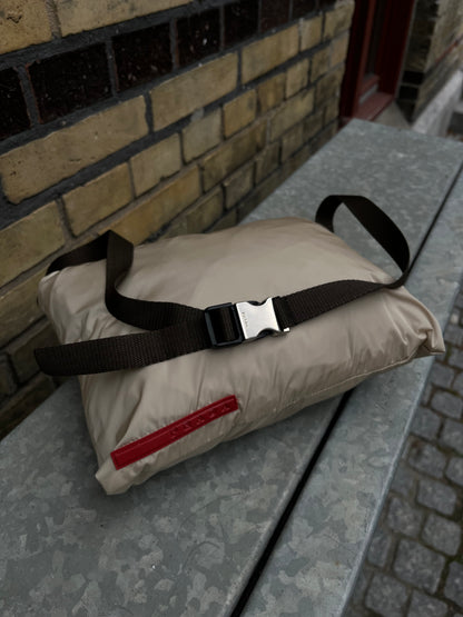 Prada 2-in-1 Jakke og Taske i Beige Creme L Large Str.50 Vintage