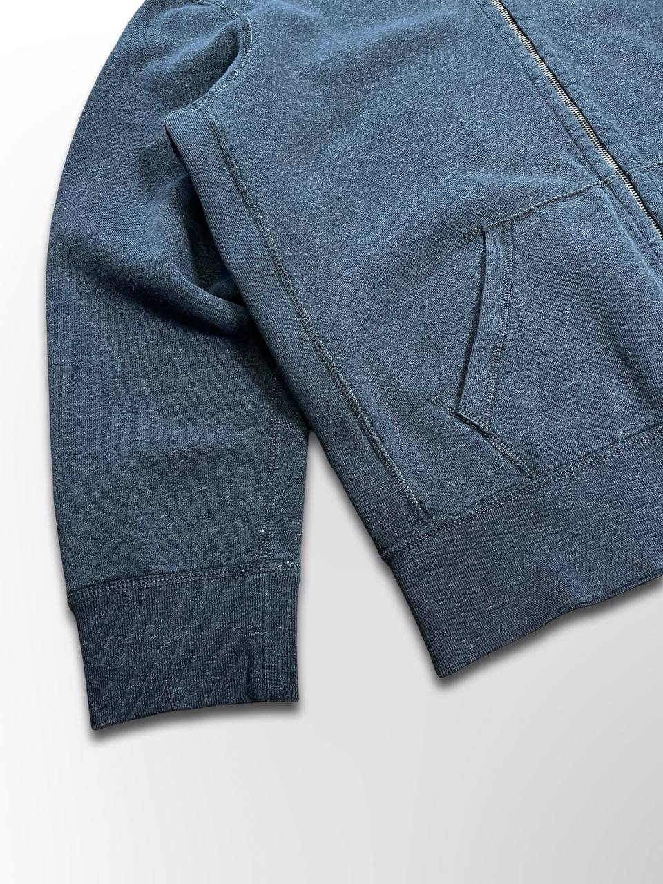 Brugt Vintage Zip-Up Hoodie Hættetrøje Polo Ralph Lauren i Grå farve med den Røde Hest i XL herre Stockholm style