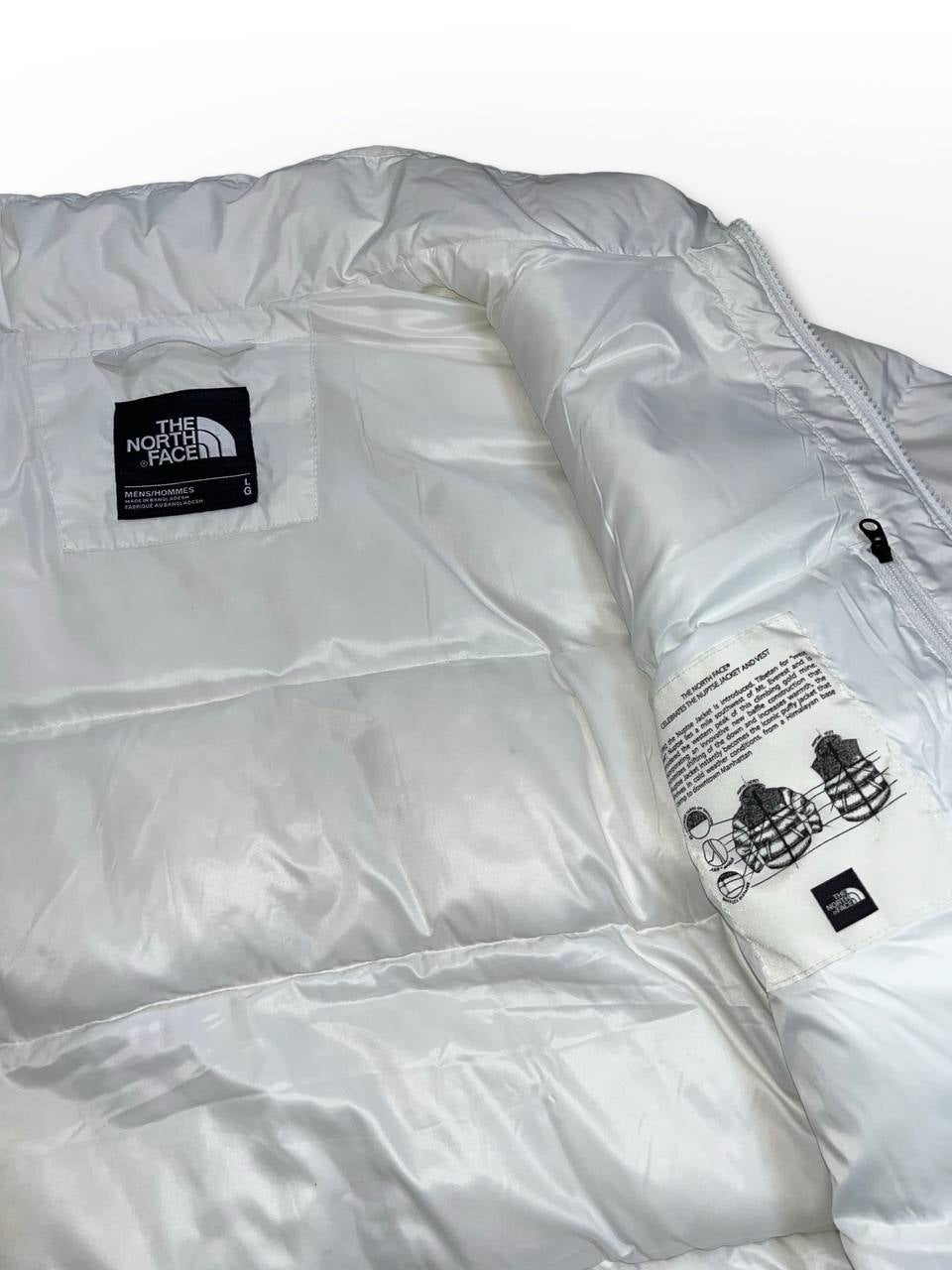Brugt Dunjakke The North Face Nuptse 700 jakke Vinterjakke i Hvid White L large mænd i God Stand