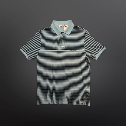 Stone Island Marina Striped Polo Shirt – Light Blue / Navy – Medium