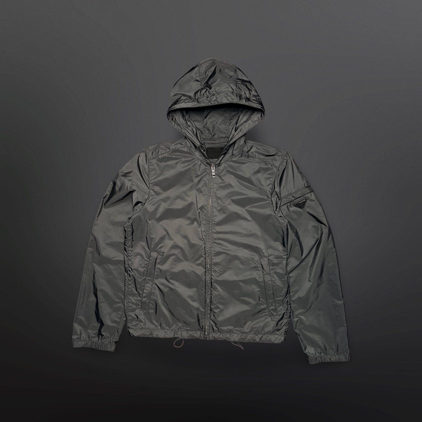 Prada Nylon Hooded Jacket Str. M med Triangle Logo