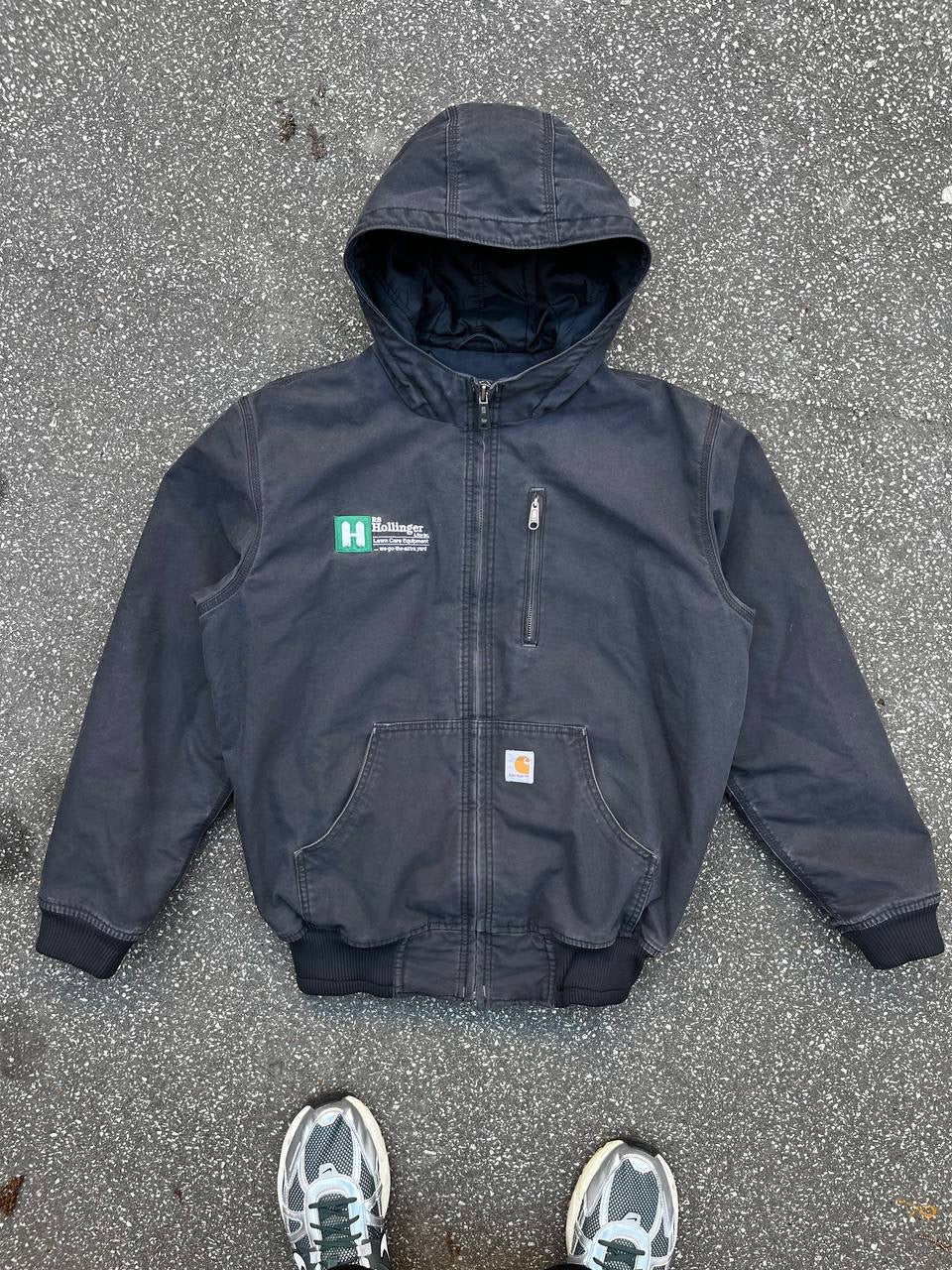 Carhartt Active Work Wear Jakke i Grå vandtæt Medium Herre Vintage