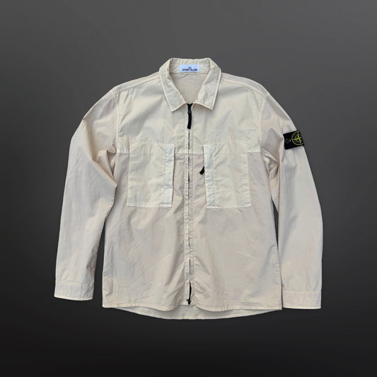 Stone Island Overshirt – Beige Nylon Cotton – Str. Large