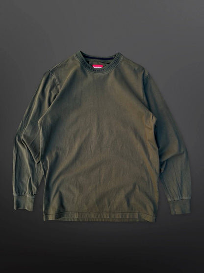 Supreme Long Sleeve Medium Khaki Grøn Used Brugt