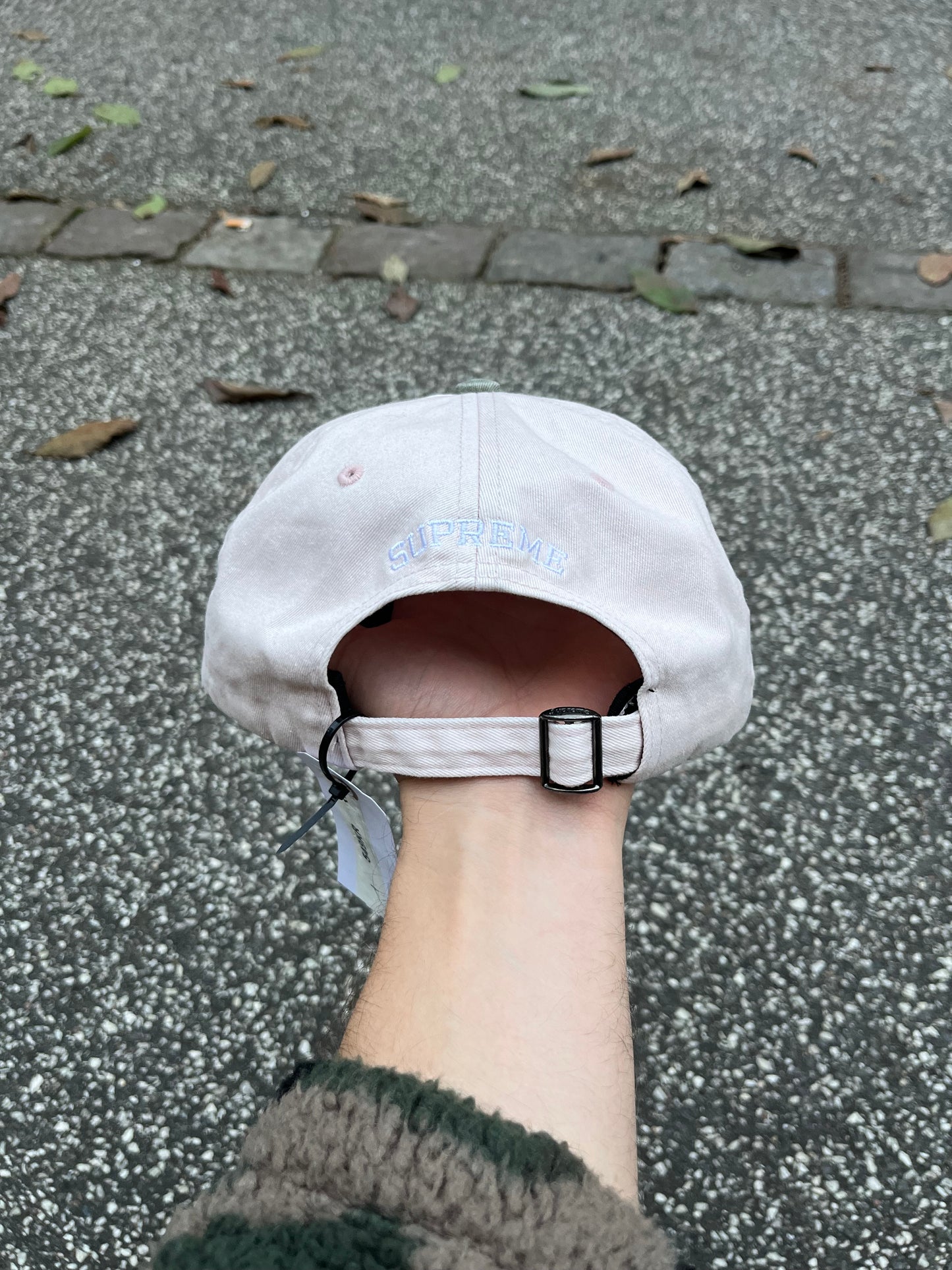 Supreme S Logo 6-Panel Cap – Light Pink/Green