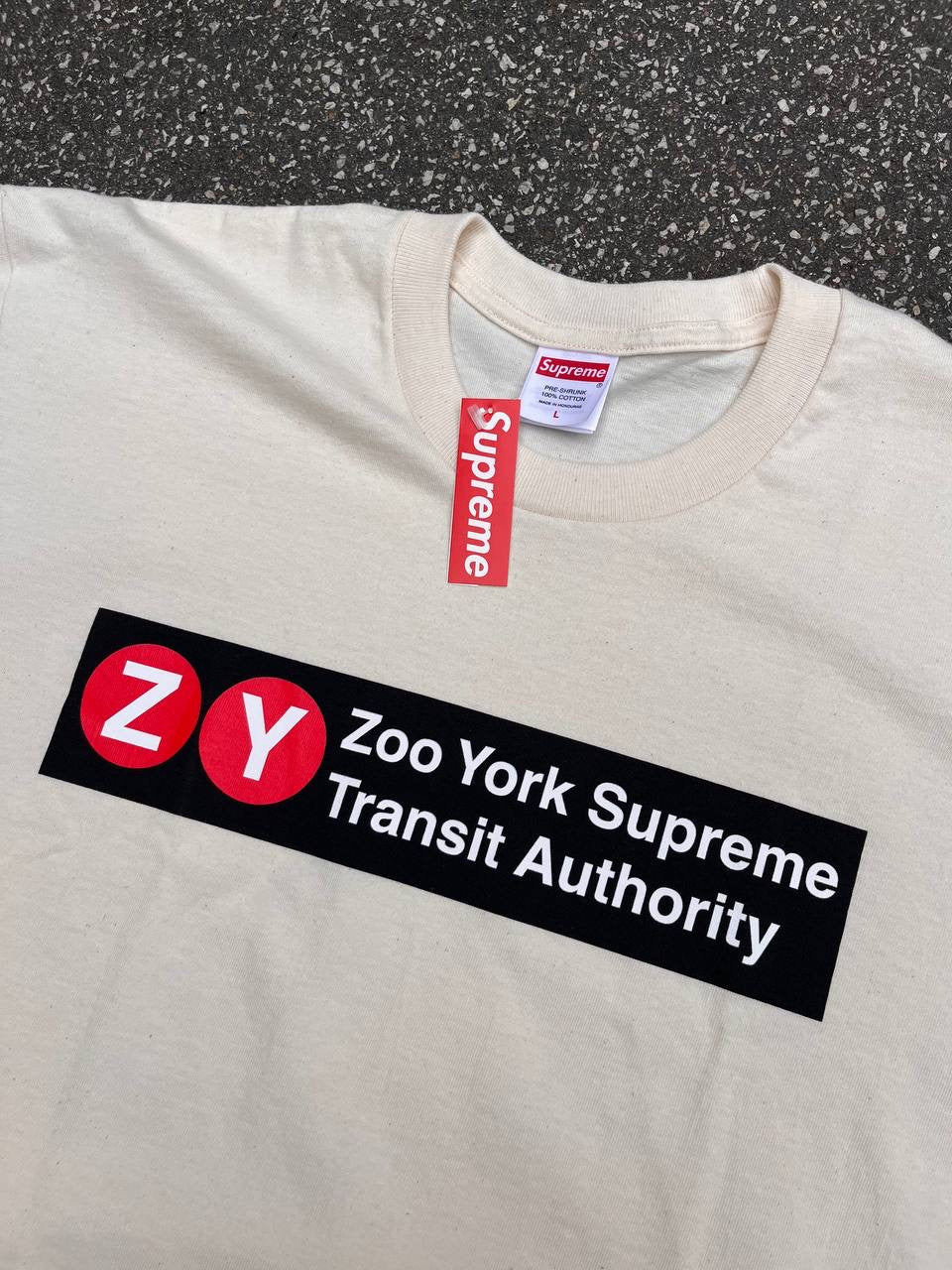 Supreme Zoo York Transit Tee T-Shirt Creme Hvid White