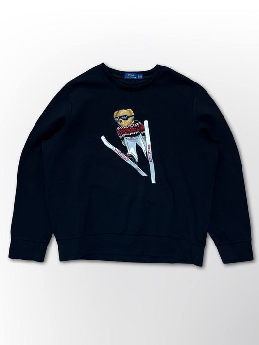 Brugt Used Sweatshirt Polo Ralph Lauren i XL i Sort Black i god stand