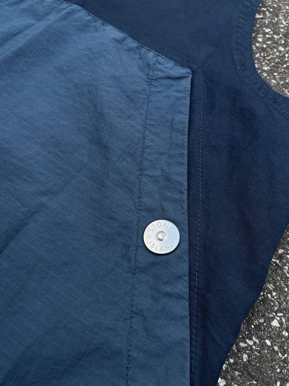 Stone Island Cupro Cotton Vest i Navy Mørkeblå XL