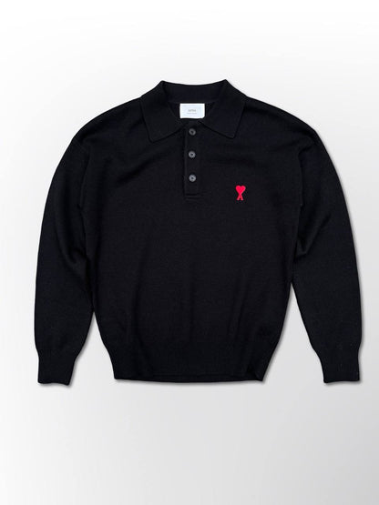 Ami Paris Cardigan Trøje i Uld sort Small herre Brugt