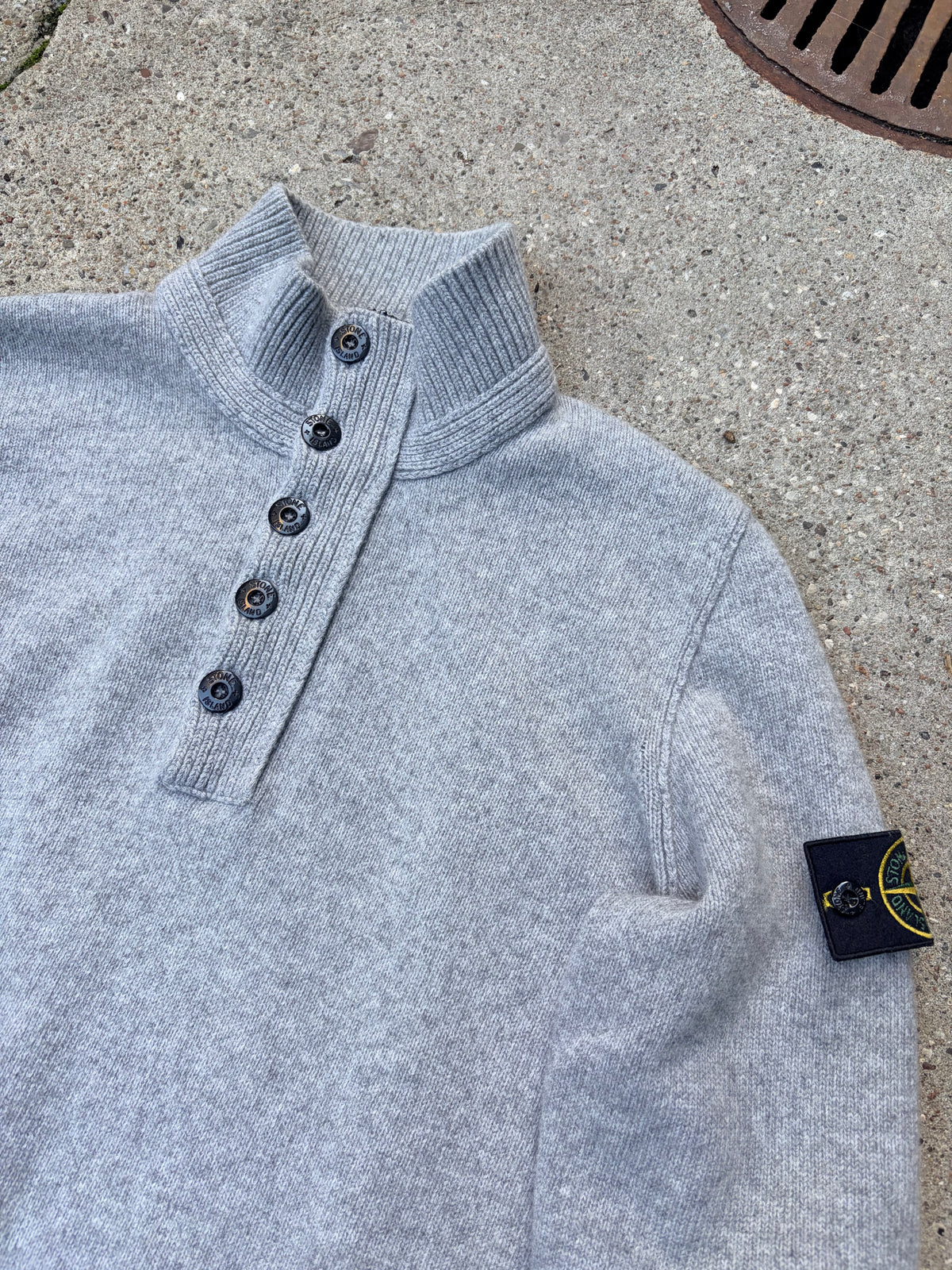 Stone Island Wool Funnel Neck Sweater – Grey / Large