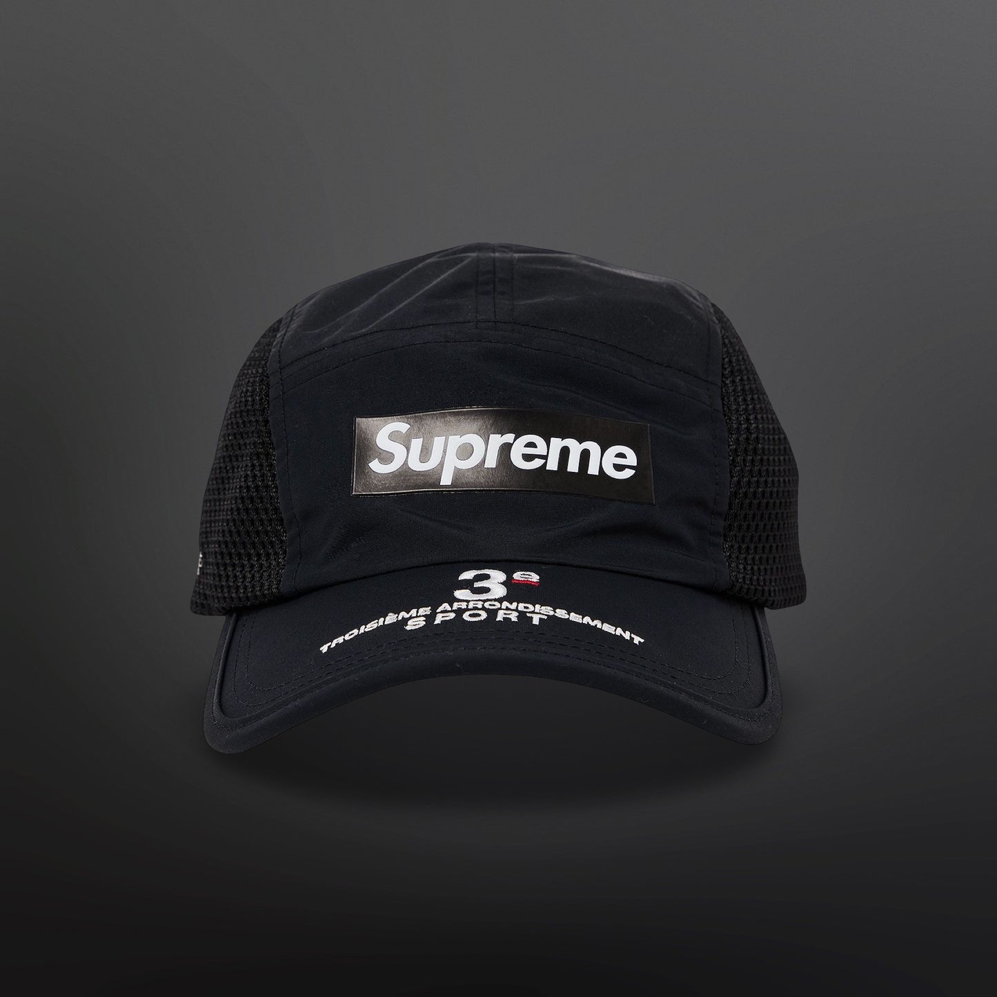 Supreme Mesh Side Panel Camp Cap Black