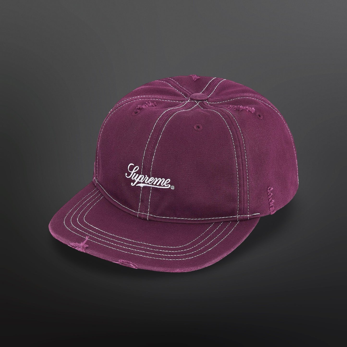 Supreme Script Logo 6-Panel Cap – Burgundy Brand New