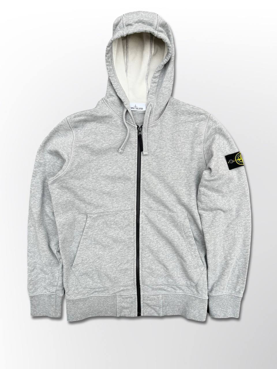 Stone Island Zip up Hoodie Hættetrøje Grå Large Brugt 741564251