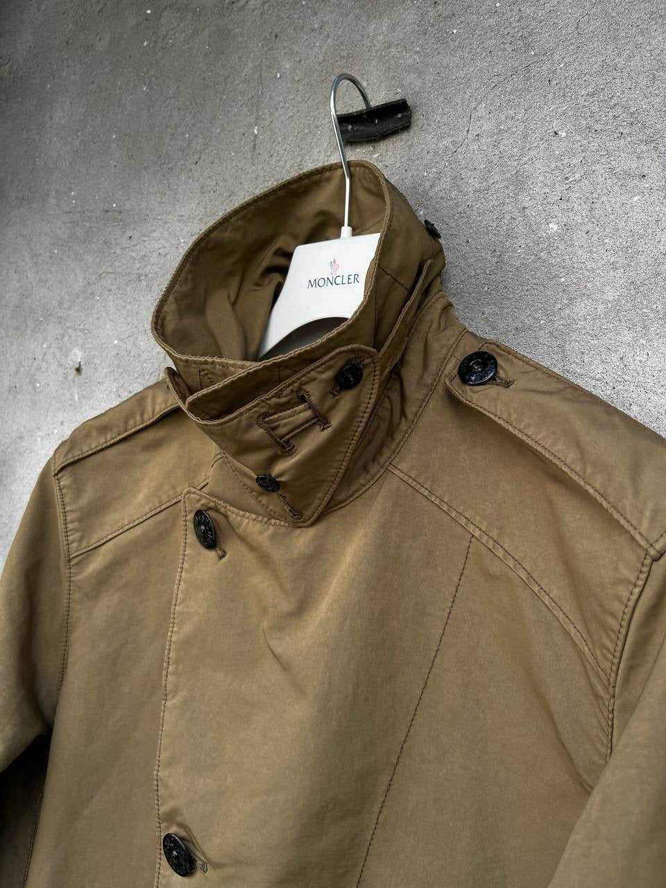 Stone Island David TC Frakke Trench Coat i Khaki grøn Medium