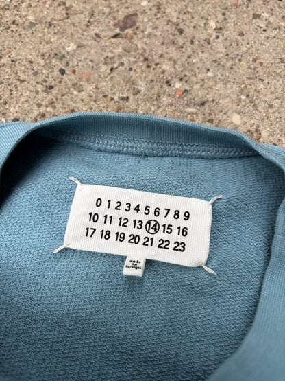 Maison Margiela 14 Elbow Patch Crewneck Sweatshirt – Light Blue – Medium / IT 46