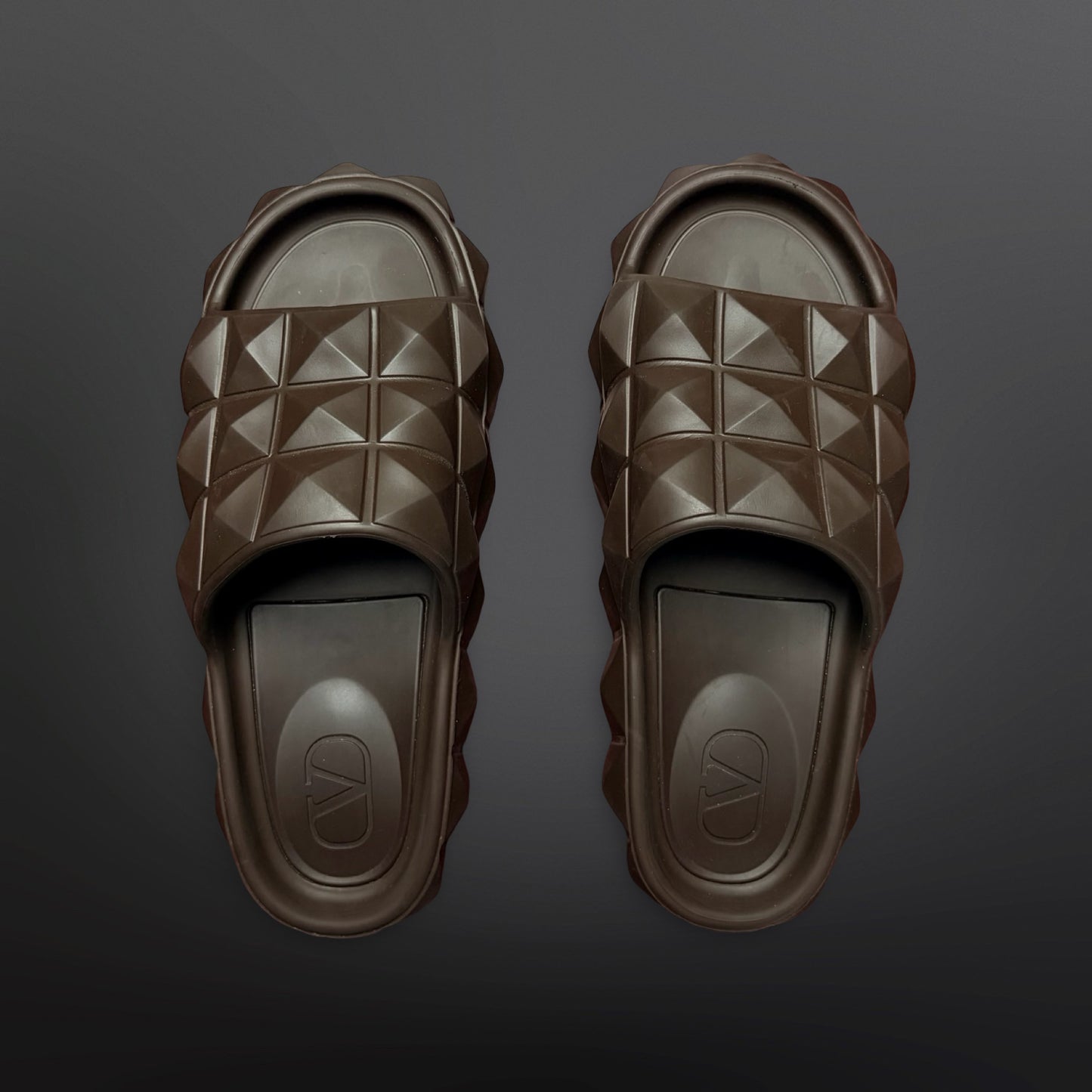 Valentino Garavani Rockstud Slide Sandaler Slides Brun – Str. 39