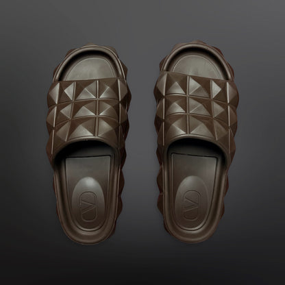 Valentino Garavani Rockstud Slide Sandaler Slides Brun – Str. 39